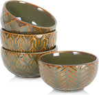 Sureasy Mini Ceramic Dipping Bowls – 4 oz, 3.5 Inch Small Bowls for Sauces & Side Dishes, Microwave & Dishwasher Safe, Set of 4, Green