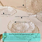 Glass Salad Bowl Irregular Lotus Flower Shape Serving Bowls, Mixing Nut Bowls for Kitchen Fruist, Snack, Dessert, and Ice Cream Candy Dishes (Plate Crystal Clear, Large)