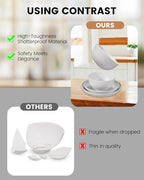 24 Pcs Dinnerware Set- Dinner Plates Set- Picnic & Camping- Unbreakable & Reusable- Includes 4x 9in, 4x 8in Plates, 4x 6in Bowls, 4 Cups, 4 Stainless Steel Forks and Spoons- Kitchen, Dorm, Office