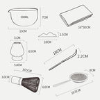Matcha Whisk Set - 7PCS matcha kit ，Matcha Bowl with Spout, Bamboo Whisk with Ceramic Holder, Macha Scoop and Sifter, Matcha Kit for Ceremony, Gift for Matcha Lovers Green matcha set