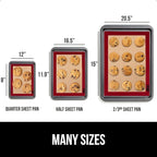 GORILLA GRIP Food Grade Reusable Nonstick Silicone Baking Mat, 16.5x11.87, Half Sheet 2PK, Oven Safe Cookie Sheet Liners, Up to 500 Degrees, No Mess Easy Clean Pastry Mats, Kitchen Essentials, Red