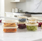 Urban Green Glass Food Container Set with Glass Lid, 6 Pack, Food Storage Containers Set, Airtight, LeakProof, Micowave Safe, 100% Plastic Free, Meal Prep Containers (White Color)