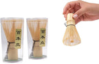 Matcha Whisk Set – 3 Bamboo Chasen Whisks (80, 100, 120 Prongs) | Traditional Japanese Matcha Tea Whisk Kit for Latte, Green Tea & Ceremony