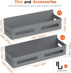 4 Pack Strong Magnetic Spice Rack for Refrigerator, Multipurpose Magnetic Shelf for Fridge with 4 Hooks for kitchen and Bathroom Organization, Grey