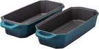 Bread Pan Cast Iron Loaf Pan with Lid Bread Loaf Pan 13x5 Inch Enameled Cast Iron Sourdough Bread Pan,DarkCyan