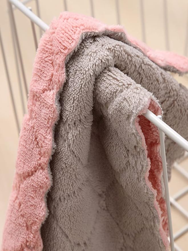 Kitchen Cloth, Microfiber Dish Towels Washcloths, Super Absorbent Coral Velvet Dishtowels, Premium Cleaning Cloths,Non-Stick Oil Quick Dry Dish Towels, Soft Tea Towel, Table Cleaning Cloths. (10)