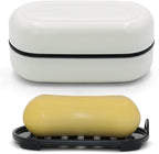 AIMAIAIMAI Travel Soap Container, Leakproof Soap Box, Travel Soap Holder with Removable Draining Layer, Portable Soap Case for Traveling, Camping, Gym (White, 1 Pack)