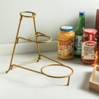 YHOSSEUN 3 Tier Serving Stand Oval Serving Bowl with Metal Rack, Tied Serving Bowls Food Display Dessert Appetizer, Chip and Dip Serving Bowl Set for Parties, Gold-45oz / 17.5oz / 7oz