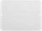 MicoYang Silicone Dish Drying Mat for Multiple Usage,Easy clean,Eco-friendly,Heat-resistant Silicone Mat for Kitchen Counter or Sink,Refrigerator or drawer liner White L 16 inches x 12 inches