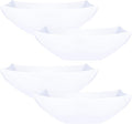 PLASTICPRO Disposable 64 ounce Square Serving Bowls, Party Snack or Salad Bowl, Large Plastic Elegant White Pack of 4