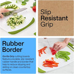 GORILLA GRIP BPA-Free Reversible Kitchen Cutting Board Set of 3, US Designed, Nonporous, Juice Grooves Catch Liquid, Slip Resistant Border, Dishwasher Safe, Durable Food Chopping Boards, Lime Green