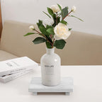 zoocatia Small Wood Tray Pedestal Stand Farmhouse Bathroom Decor Decorative Wooden Riser Kitchen Soap Dish Holder for Vanity, Counter, Sink, 9" x 5.9" - White