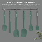 NileHome Silicone Spatula Set, 6 Pieces Food Grade Kitchen Utensils with Silicone Brush Heat Resistant Dishwasher Safe BPA-Free Rubber Spatula for Scraping, Baking, Cooking, Mixing-Green