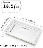 MIECOO Large Serving Platter, 18.5" x 11.5" White Serving Tray, Rectangular Porcelain Plate for Party, Wedding, Birthday, Entertaining, Food, Appetizer, Fruit, Sushi, Dessert