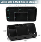 GFWARE Black Toothbrush Holder - 7 Slots Bathroom Organizer Countertop with Drainage Matte Black Electric Toothbrush and Toothpaste Holder for Bathroom Accessories Organization Vanity Sink Storage