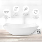 Posh Setting - White Plastic Serving Bowls for Party (32oz - 4 Pack) Square Bowls, Disposable Chip Bowls, Candy Bowls for Party Table, Salad & Fruit Bowls for Party, Candy Containers for Candy Buffet