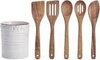 Pfaltzgraff Trellis Utensil Crock, 7x6 inch, White