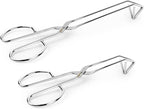 UPIT Kitchen Triangle Tongs for Cooking, Heavy Duty Stainless Steel Scissor-Shaped Serrated Serving Plier for Barbeque, Vegetable, Fruits, Food, Multipurposed, 12 inches