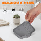 Silicone Soap Dish for Shower with Self Draining, 2 Pack Soap Holder for Bathroom, Silicone Sponge Holder for Kitchen Sink, Soap Tray for Dispenser, Scrubber, Bottle, 4.7"×3.9", Grey & Beige White