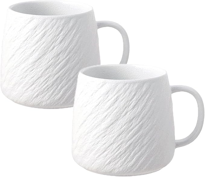 Ceramic Rock-Textured Coffee Mugs Gift Set, 17 oz Mug Set of 2, Large Capacity Coffee Cup Set Tea Cup tazas para café Big Stoneware Mug for Latte, Hot Chocolate, Cocoa, Cappuccino