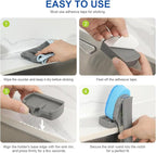 LANMU Dish Wand Holder Compatible with Scotch-Brite Dishwand, Silicone Dish Brush Holder with Drain Spout for Kitchen Sink Counter, Sponge Wand Organizer, Keep Upright from Leaking Soap