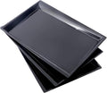 Supernal 12 Pack Black Plastic Serving Trays, 15"x10" PlasticTrays, Plastic Fast Food Tray, Heavy Duty Platters, Disposable Serving Party Platters Black，Party Serving Trays