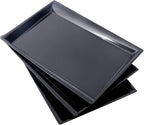 Supernal 12 Pack Black Plastic Serving Trays, 15"x10" PlasticTrays, Plastic Fast Food Tray, Heavy Duty Platters, Disposable Serving Party Platters Black，Party Serving Trays
