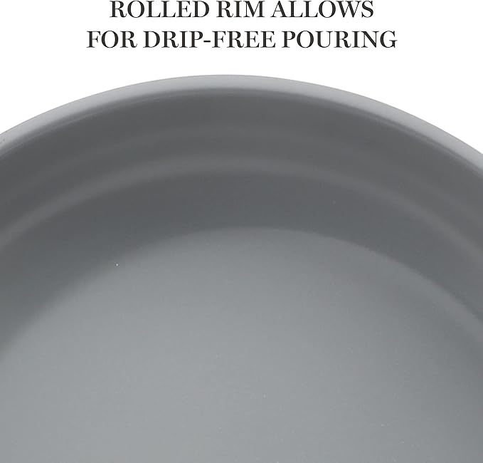 Martha Stewart Delaroux 10 Piece Stainless Steel Pots and Pans Kitchen Cookware Set w/PFAs Free Premium Nonstick Ceramic Interior