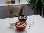 KooK Soup Bowls, Cereal Bowl, Ceramic, Bowls for Kitchen, Microwave, Dishwasher and Freezer Safe, Porcelain Dishes for Pasta, Salad, Oatmeal, Deep Interior, 20 oz, Set of 6, (Navy)