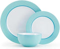 Pfaltzgraff Grayson Teal 12 Piece Dinnerware Set, Service for 4