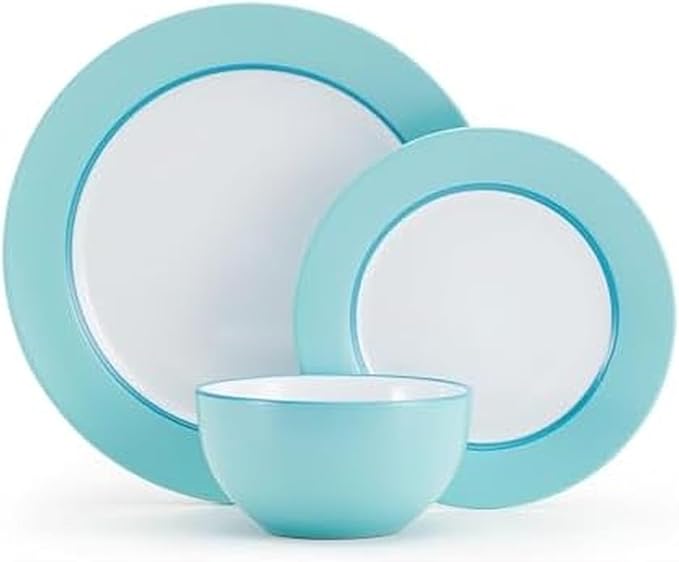 Pfaltzgraff Grayson Teal 12 Piece Dinnerware Set, Service for 4