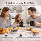 GBhome 16oz Coffee Mugs Set of 6, Large Ceramic Coffee Mugs for Man, Woman, Dad, Mom, Modern Coffee Mugs Set with handle for Tea/Latte/Cappuccino/Milk/Cocoa. Dishwasher&Microwave Safe,Multi-Color
