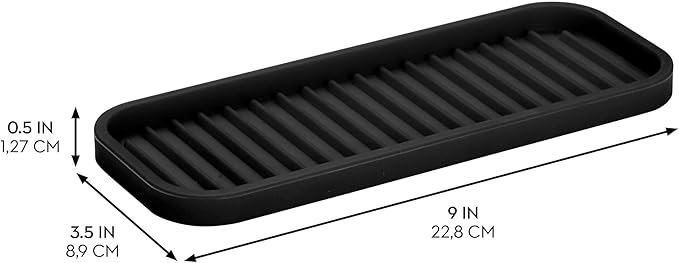 iDesign Silicone Kitchen Sink Tray for Countertops - Set of 2 - Black