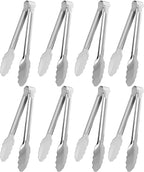 8 Pack Serving Tongs XEVOM Kitchen Tongs,Buffet Tongs, Stainless Steel Food Tong Serving Tong,small tongs (7inch)