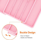 Lifewit Silverware Drawer Organizer, Expandable Utensil Tray for Kitchen, BPA Free Flatware and Cutlery Holder, Adjustable Plastic Storage for Spoons Forks Knives, 8.5"-14.1" x 12.1", Pink