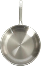 Sur La Table Kitchen Essentials Chef's Deck 11-Inch Large Stainless Steel Frying Pan – Induction Ready Skillet with Tri-Ply Base, Polished Finish & Hollow Stay-Cool Handle