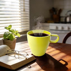 10 oz Coffee cups Eco-Friendly, Shatter-Resistant Mug with Hanging Ears | Thickened Porcelain-Like Material | Suitable for Both Commercial and Home use(6-pack) (Green)