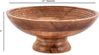 NIRMAN FRUIT BOWL Mango Wood Round Shaped Serving Bowl For Fruit,Dessert Platter Tray Dish Kitchen Dining Fruit,Dessert,Snack (12" x 12" x 5")