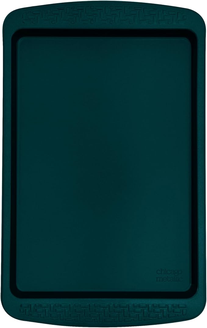 Chicago Metallic Everyday Nonstick Small Baking Sheet, Emerald Green, Durable Carbon Steel for Perfect Baking