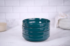 KooK Pasta Bowl, Bowl Plate, Low Bowl, Plate Bowls, Ceramic Large Shallow Bowls, Microwave and Dishwasher Safe, Great for Soups and Salads, Glossy Porcelain, 47 oz, Set of 4, Teal