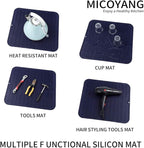 MicoYang Silicone Dish Drying Mat for Multiple Usage,Easy clean,Eco-friendly,Heat-resistant Silicone Mat for Kitchen Counter or Sink,Refrigerator or Drawer Liner Navy Blue XL 18 inches x 16 inches