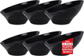 bUCLA 12 Pack Black Plastic Serving Bowls - 20 OZ Angled Bowls Disposable for Chip,Candy,Salad and Fruit - Ideal for Wedding, Party & Graduation