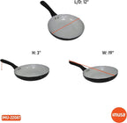 IMUSA 12" Premier Ceramic Nonstick Fry Pan with Cool Touch Handle, Matte Black