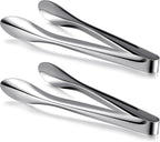 2 Pack Polished Stainless Steel Serving Tongs 12 Inch Metal Food Silver Tong for Buffet Salad BBQ Grilling Heavy Duty Kitchen Utensils for Cooking Catering Wedding Party