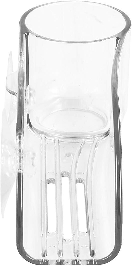 Spectrum Royo Clear Sponge and Brush Holder for Kitchen Sink with Dual Suction Cups, Sink Holder for Brush and Sponge, Kitchen Sponge and Brush Holder Frees Counter Space with Water Drain Design