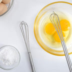 2 Pcs Mini Whisk, Stainless Steel Skinny Egg Beater Whisk for Blending, Whisking, Beating, or Stirring