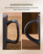famiware Coffee Mugs Set of 4, Nebula 14oz Coffee Mugs, Ceramic Cup Set with Handle for Latte, Tea, Milk, Cappuccino, Cocoa, Charcoal