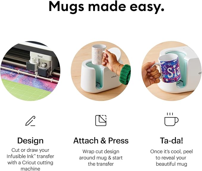 Cricut Mug Press Ceramic Mug Blank 15oz 2/Pkg-White