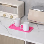 MicoYang Silicone Dish Drying Mat for Multiple Usage,Easy clean,Eco-friendly,Heat-resistant Silicone Mat for Kitchen Counter or Sink,Refrigerator or Drawer Liner Rose S 12 inches x 6 inches
