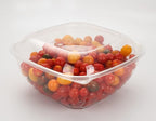 GOLDEN APPLE, 160oz-5sets Disposable Plastic Serving Square Bowls with Lids, Large Clear Plastic Disposable Salad Containers